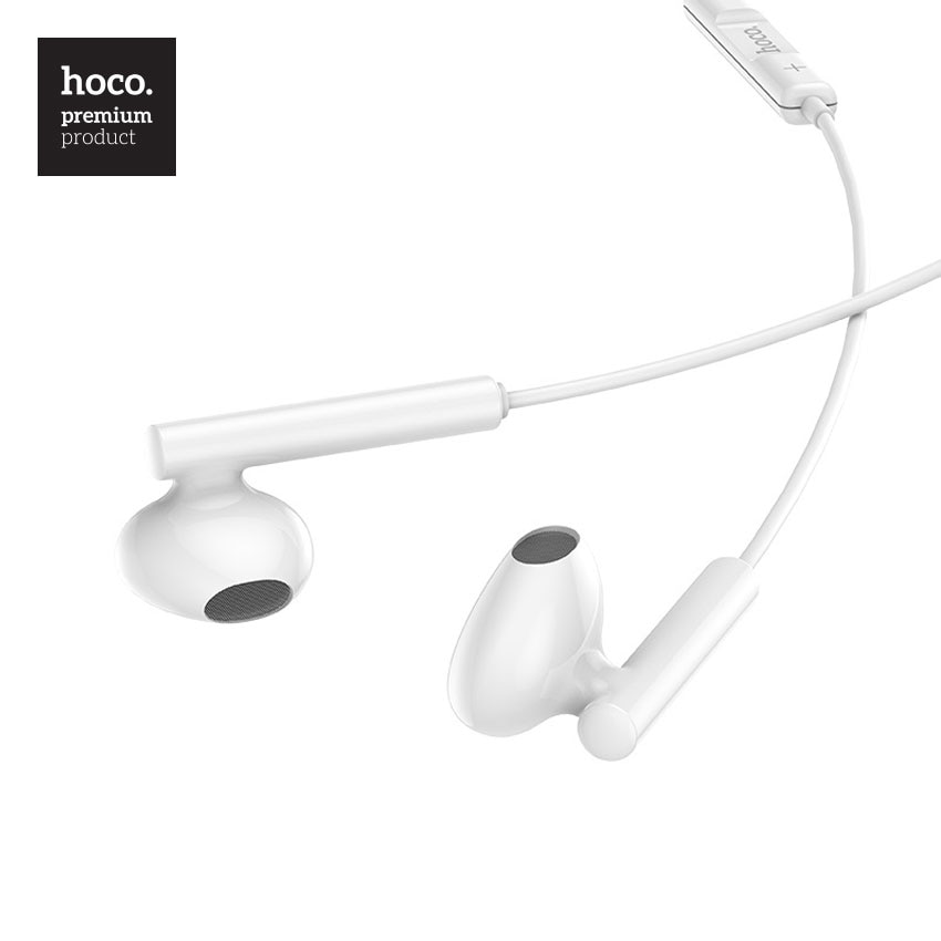 Casti Hoco InEar, Stereo, conector USB-C, cu microfon si comenzi pe fir, 1.2m, Albe (M65)