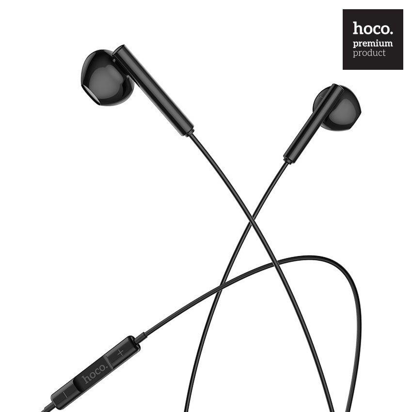 Casti Hoco InEar, Stereo, conector USB-C, cu microfon si comenzi pe fir, 1.2m, Negre (M65)
