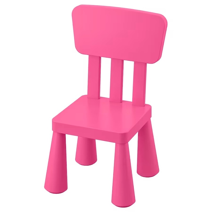 Scaun cu spatar pentru copii, 39x36x67 cm, polipropilena, interior/exterior, roz