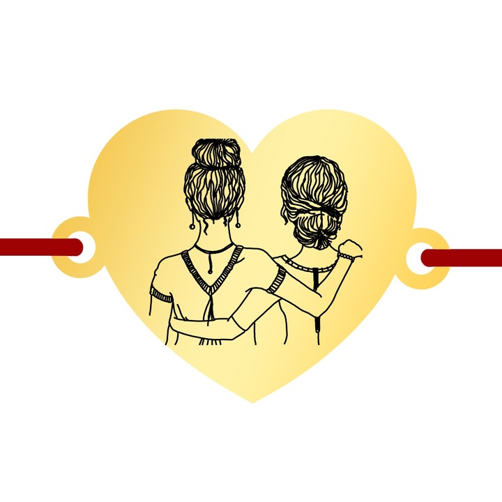 Martisor Bratara Inox Inima Aurie Prietenie