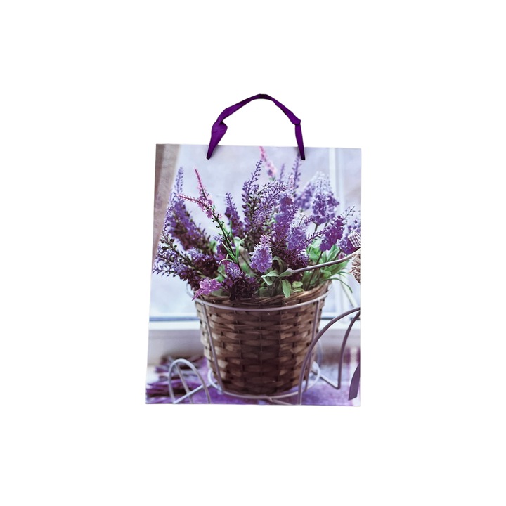 Punga cadou, 26 x 32 x 10 cm, cos cu lavanda, Meissa
