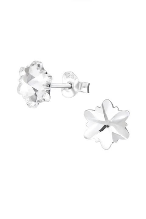 Cercei din argint 925 Crystal snowflake in forma de fulg de zapada cu piatra de cristal