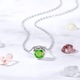 Lantisor CLASStitude cu pandantiv tip piatra lunii de nastere, Peridot luna August, din aliaj cu cristal Verde Deschis, lungime 43 cm, Argintiu