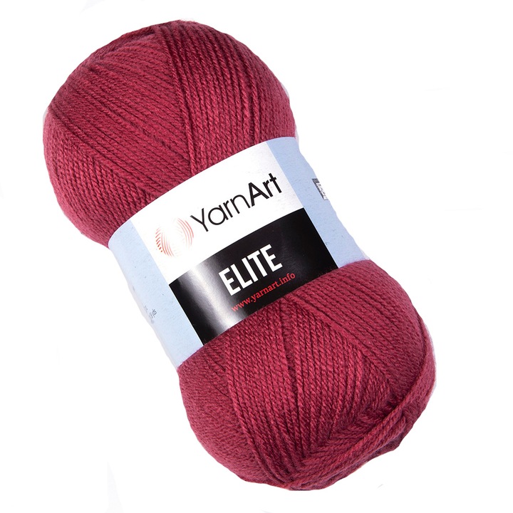 Fir Textil Yarn Art Elite 219 pentru crosetat si tricotat, acril, visiniu, 300 m