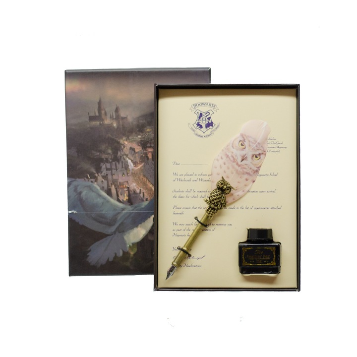 Set stilou cu pana bufnita