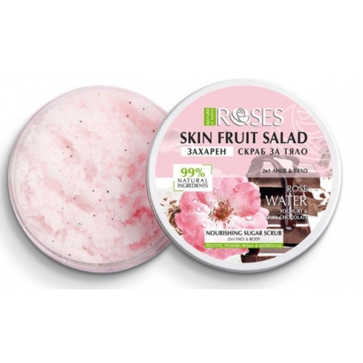 Scrub cu zahar pentru fata si corp Nature of Agiva Fruit Salad, Grapefruit/Lime/Menta, 200 ml