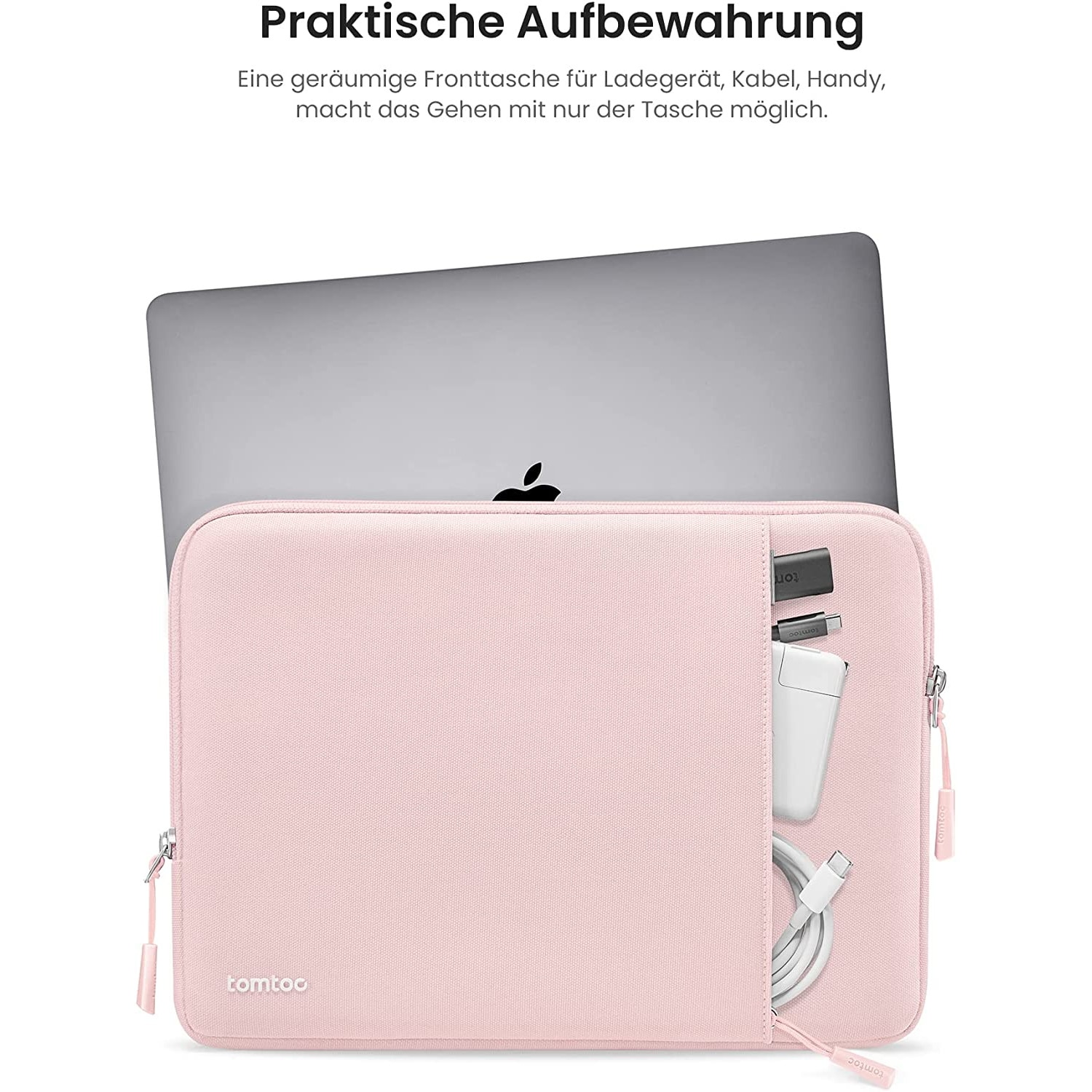 Husa laptop TomToc pentru MacBook Pro / Air, Materiale reciclate, 13 inch, Roz