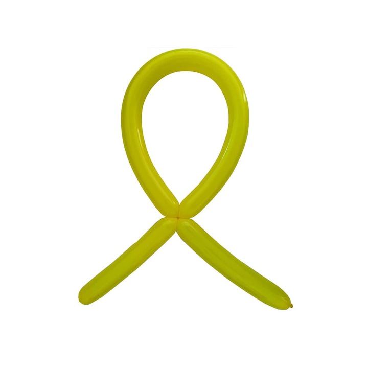 100 db hosszú modellező lufi készlet, 125 cm x 4,5 cm, sárga