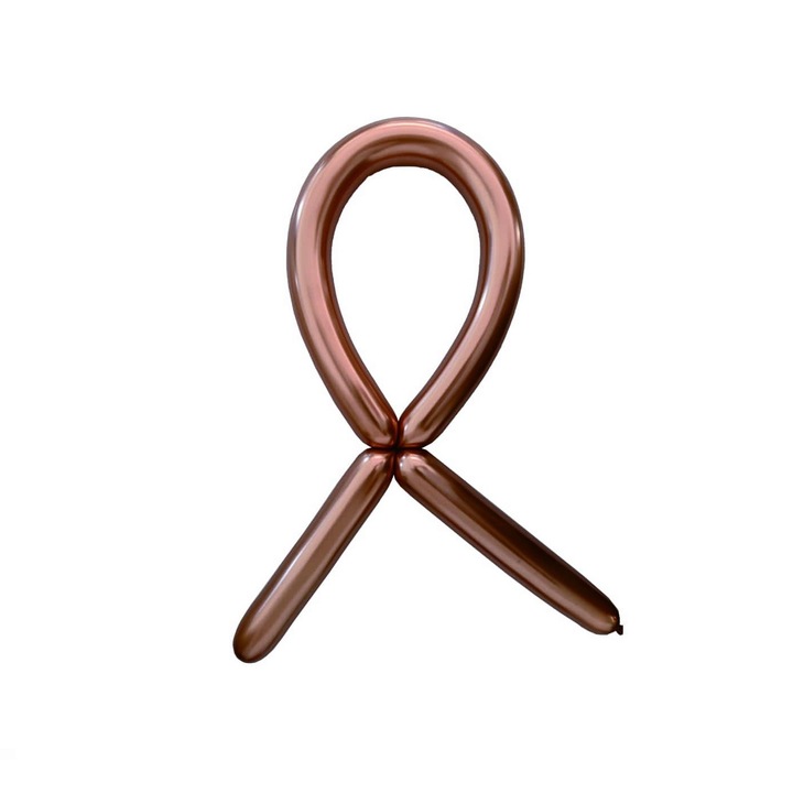 100 db hosszú modellező lufi készlet, 125 cm x 4,5 cm, rózsa arany króm