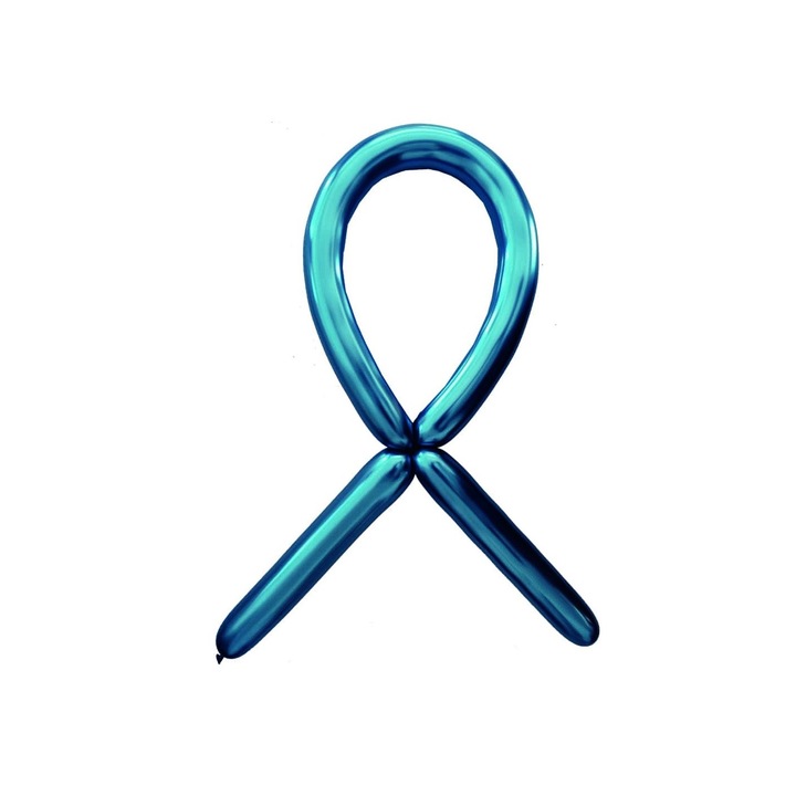 100 db hosszú modellező lufi készlet, 125 cm x 4,5 cm, kék króm