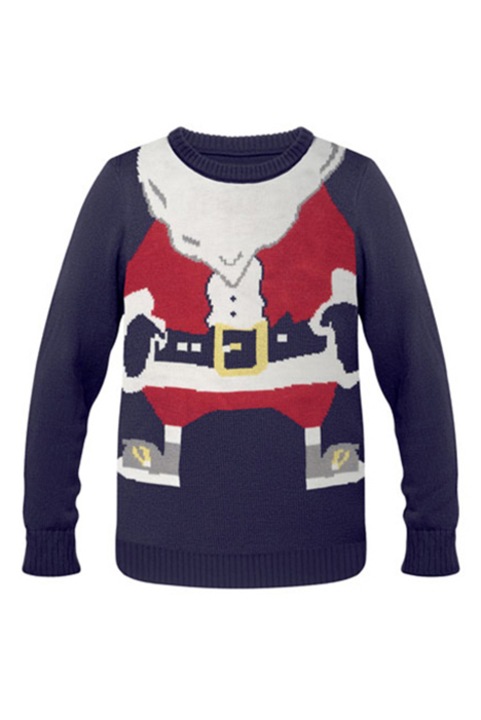 Pulover pentru barbati, Szevastock, Acril, Craciun, Multicolor, Albastru inchis