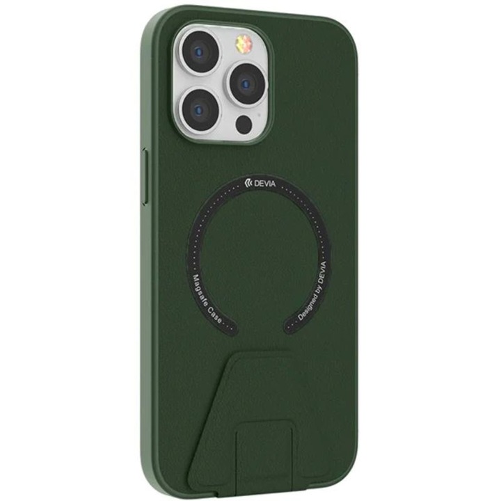 Devia Randy sorozatú mágneses tok iPhone 14 Pro Max Army Green támogatással