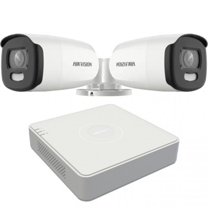 HIKVISION ColorVU videó térfigyelő rendszer készlet, 2 kamera, HDD mellékelve