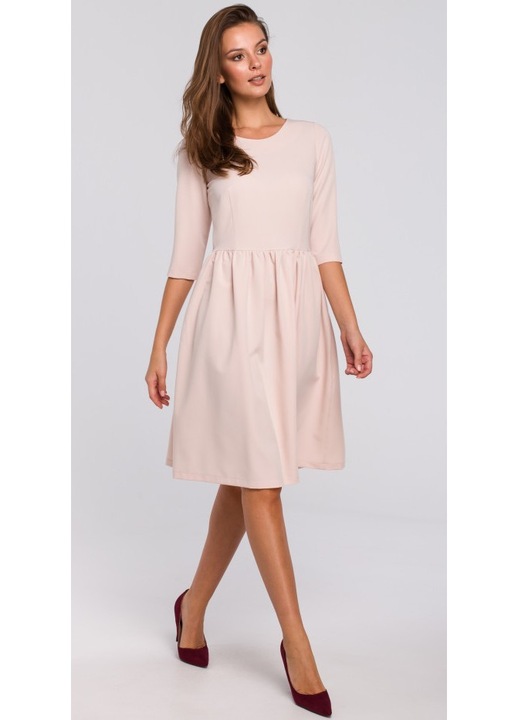 Rochie evazata talie, Bej