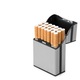 Калъф за цигарена опаковка 9 x 5.9 x 2.6 cm Цигарен пакет, Kwmobile, Сив, Алуминий, 44702.155