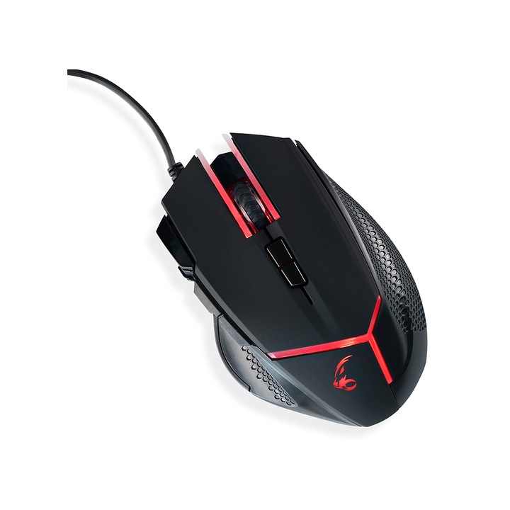 MediaRange кабелна мишка за игри, регулируеми тежести, черна/червена