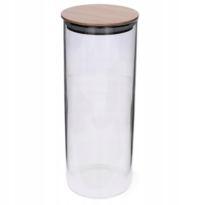 Borcan alimente Inna, Sticla/Metal, 1l, Transparent/Maro