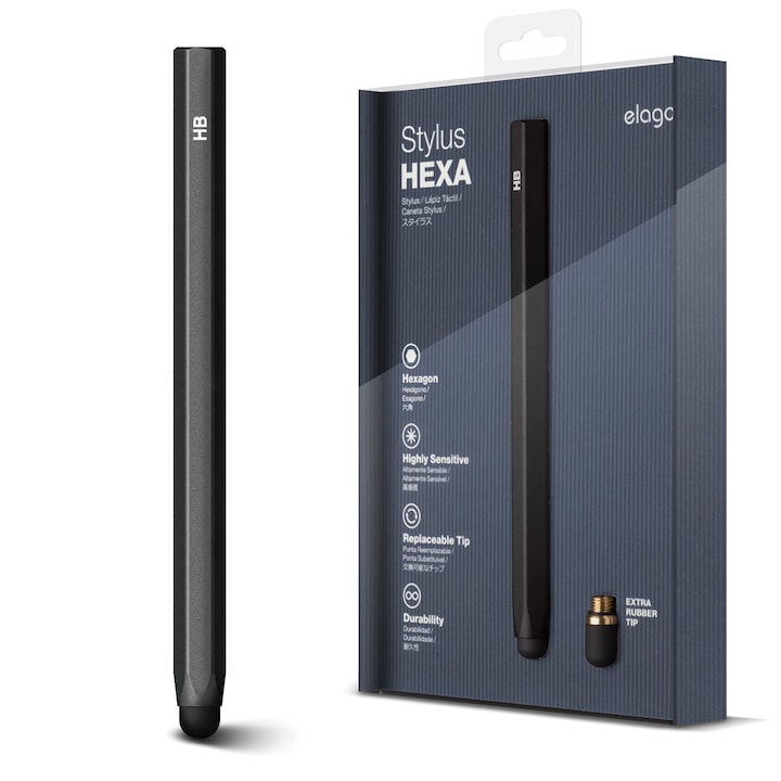 Stylus Hexa Elago Apple iPhone / iPad / iPod iTouch és Galaxy Tab készülékekhez, fekete