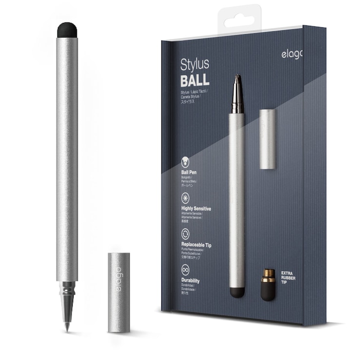 Toll, Stylus Ball Elago Apple iPhone / iPad / iPod iTouch és Galaxy Tab készülékekhez, ezüst