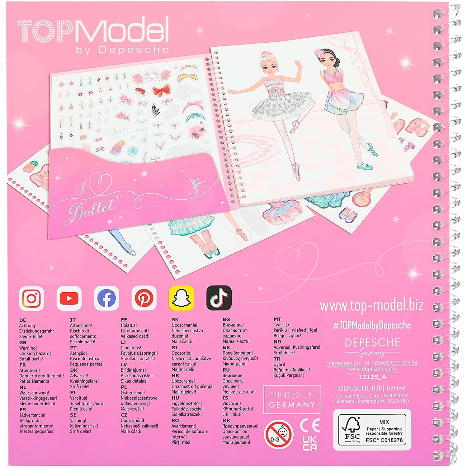 Album Top Model Dress me up autocolante Balet, Depesche 