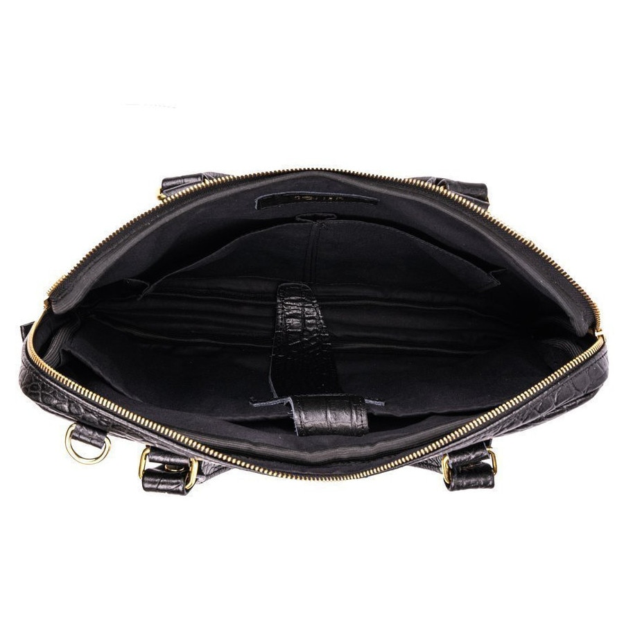 Geanta de laptop din piele pentru femei FL26 Negru