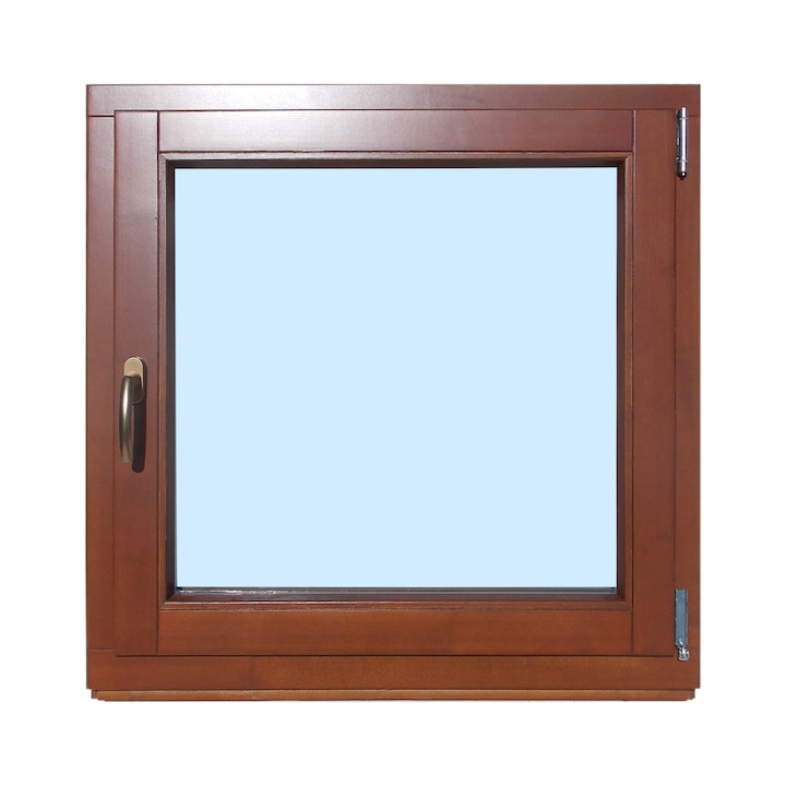 Fereastra termopan, Kobezol, Lemn masiv, Deschidere dreapta, Vopsit nuc, 88x88 cm