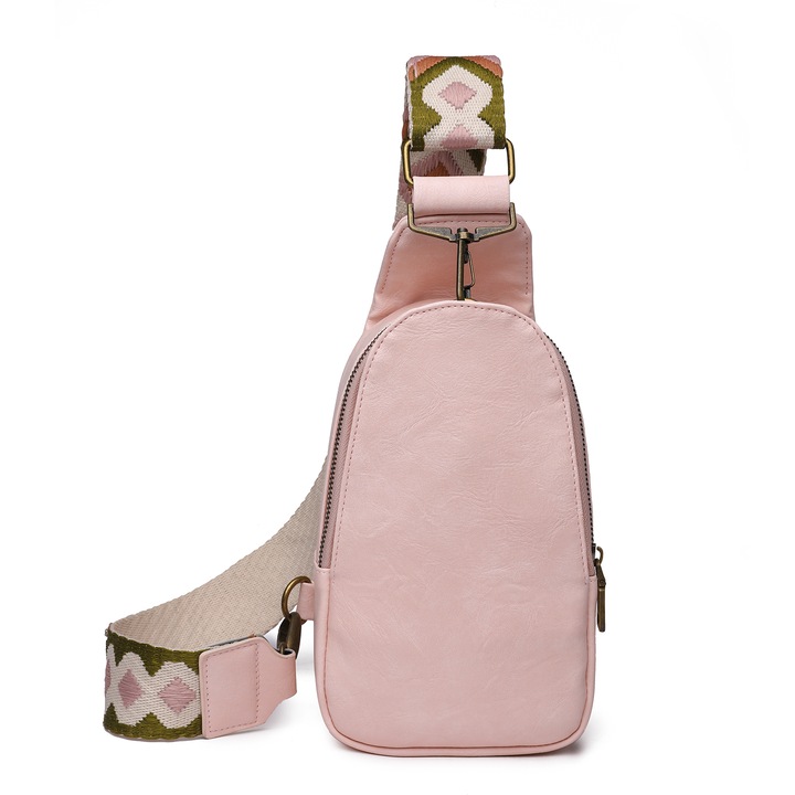 Чанта през рамо, Sibewora, полиуретан, розово