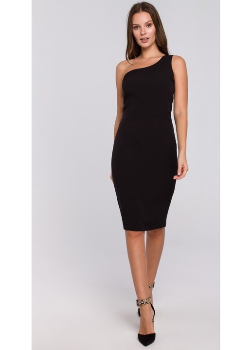 Rochie cu un umar - negru, XL