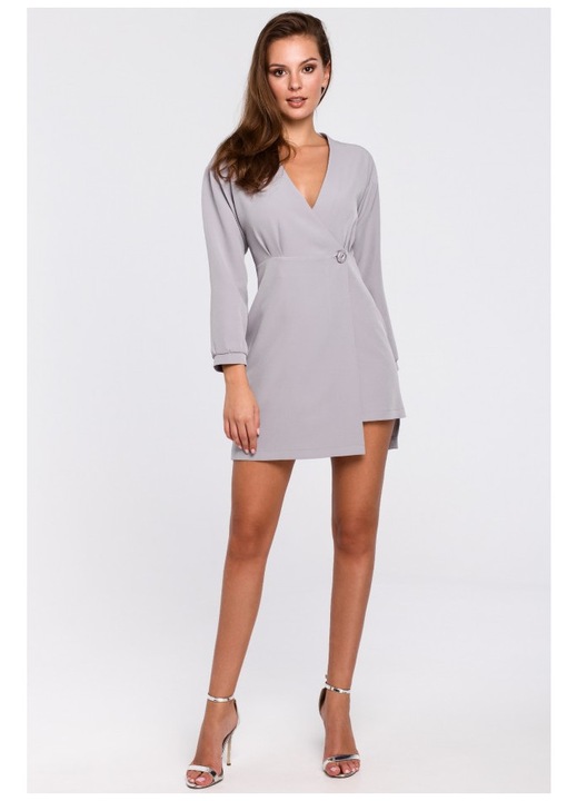 Rochie de dama, Model elegant, Poliester, Elastan, Gri