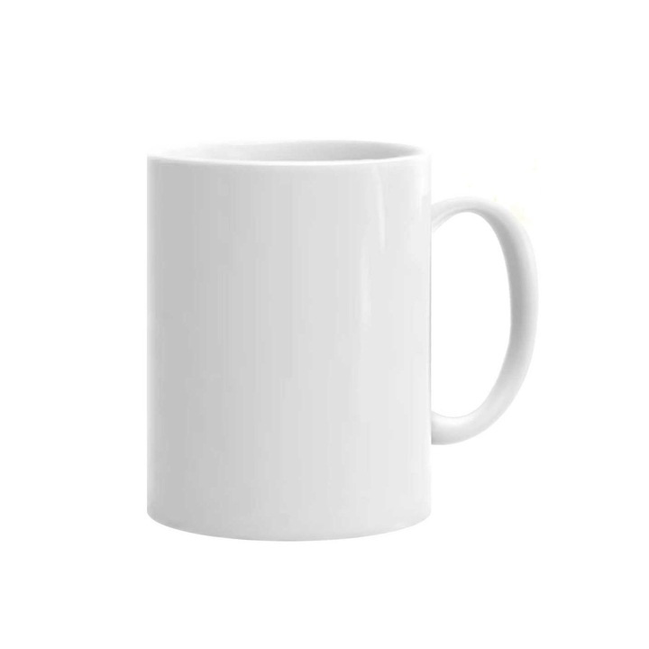 Cana alba personalizata, ceramica, 330 ml