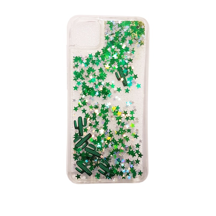 Кейс за Huawei Y5p, Liquid Glitter case Cactus