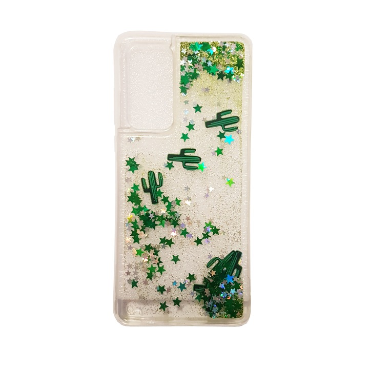 Кейс за Huawei P40, Liquid Glitter case Cactus