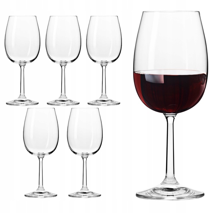 Комплект от 6 чаши за вино, Krosno, 6 x 250ml, Glass, Transparent