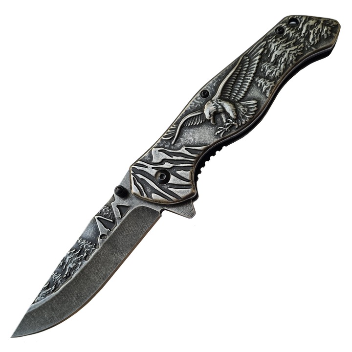 Cutit tip Briceag Eagle, 20 cm, otel, full metal, clema prindere centura