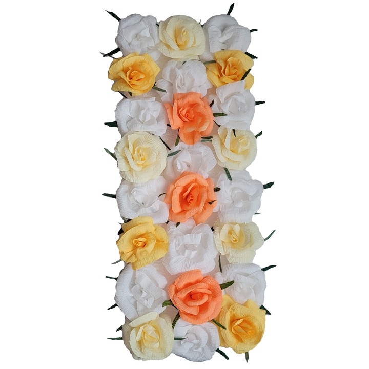 Tablou Handmade Minis Boutique, alb, galben si portocaliu, 50x25 cm