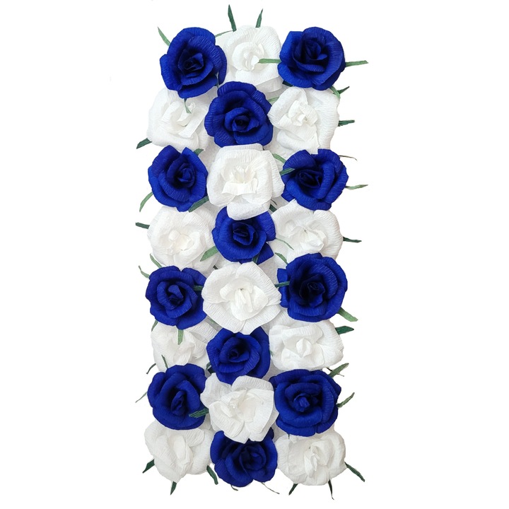 Tablou Handmade Minis Boutique, alb cu bleumarin, 50x25 cm