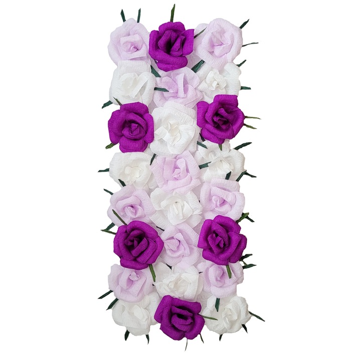 Tablou Handmade Minis Boutique, alb, lila si mov, 50x25 cm