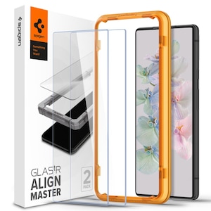 Set 2 folii sticla transparente cu sistem de montare Case friendly Spigen ALM GLAStR SLIM compatibil cu Google Pixel 7