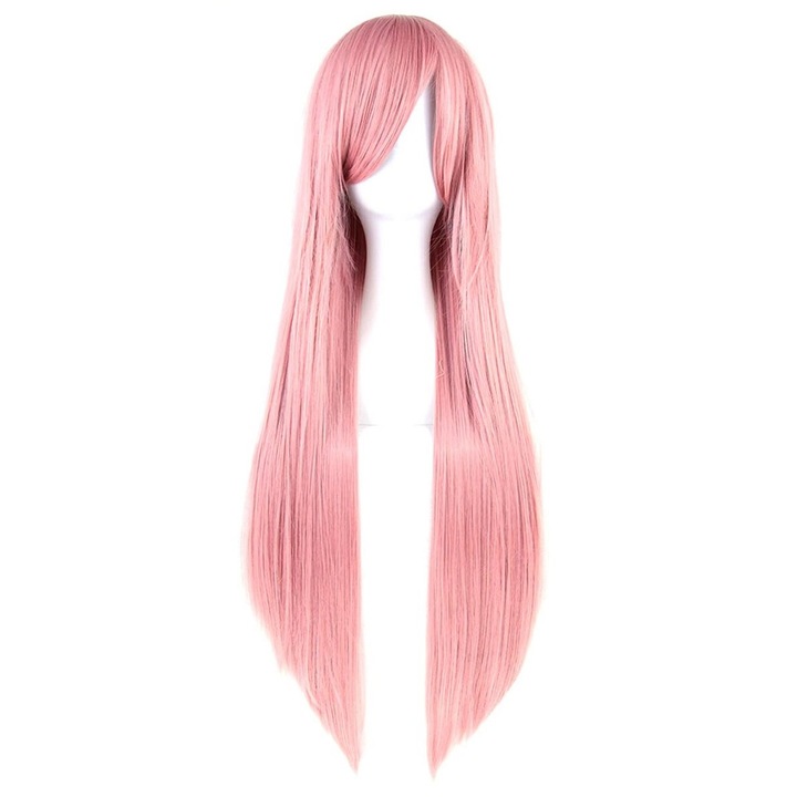 Zola szintetikus hajú női paróka, univerzális méret, rózsaszín, hossza 80 cm