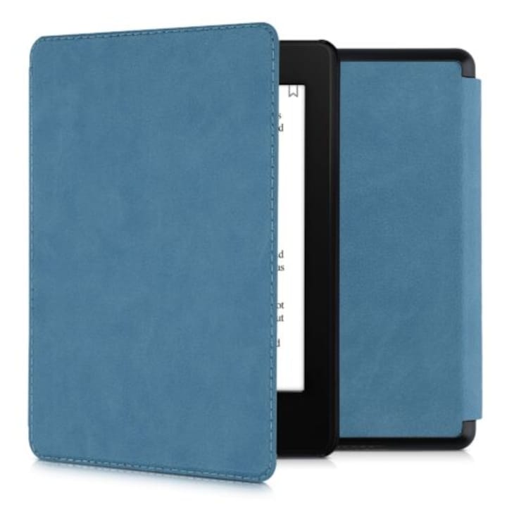 Védőtok Amazon Kindle Paperwhite 11, Kwmobile, kék, öko-bőr, 57159.78