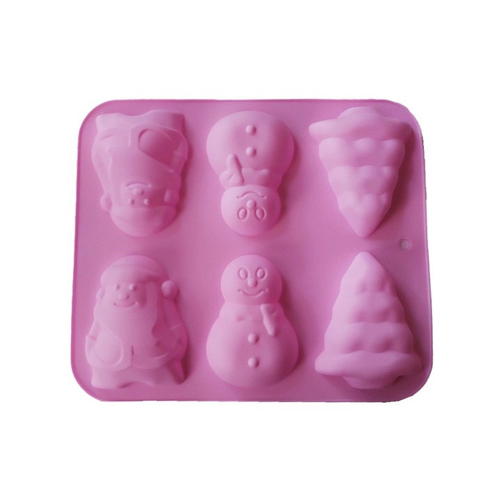 Силиконова форма 6 места, Меденки, Торти, Мъфини, Розова, 29 см, 272COF