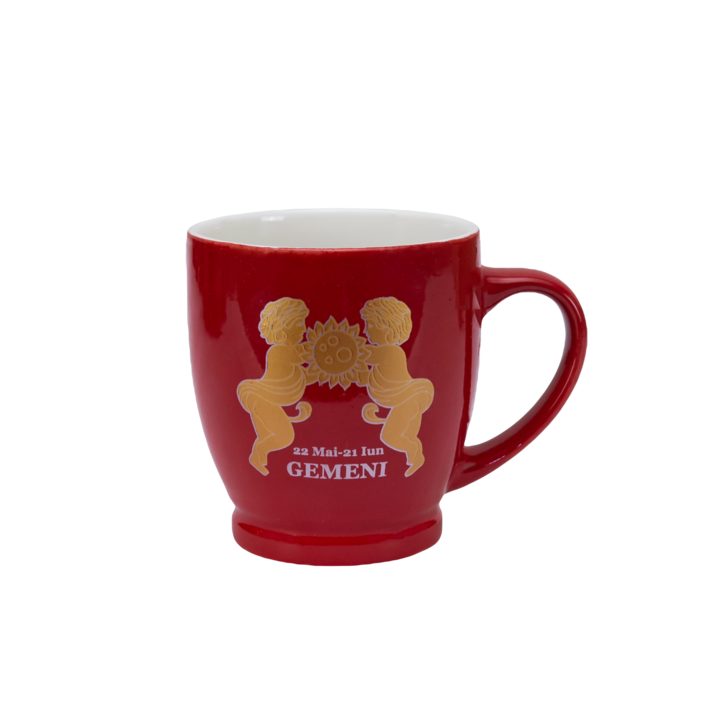 Cana, Cesiro, 170 ml, Rosu decor Zodie Gemeni
