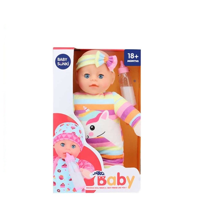 Lány zenés baba, 35 cm, 7Toys