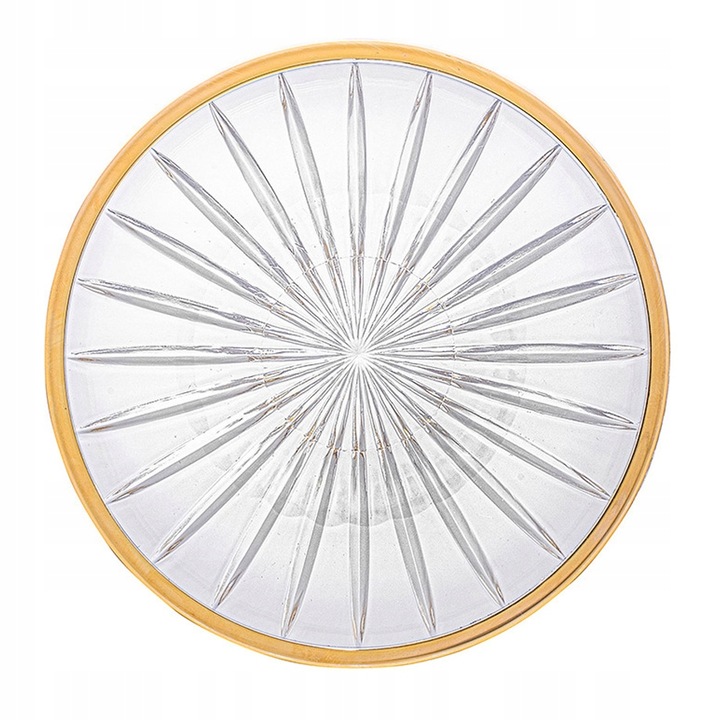 Farfurie Altom Design, Sticla, 25cm, Transparent/Auriu