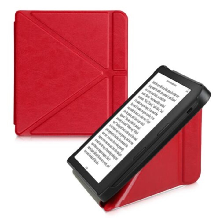 Védőtok Kobo Libra 2, Kwmobile, piros, Eco-bőr, 56576.09