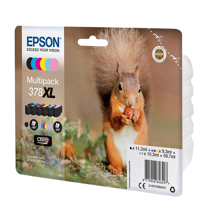 Set cartuse pentru imprimanta Epson, 6 Bucati, 59,7 ml, Multicolor