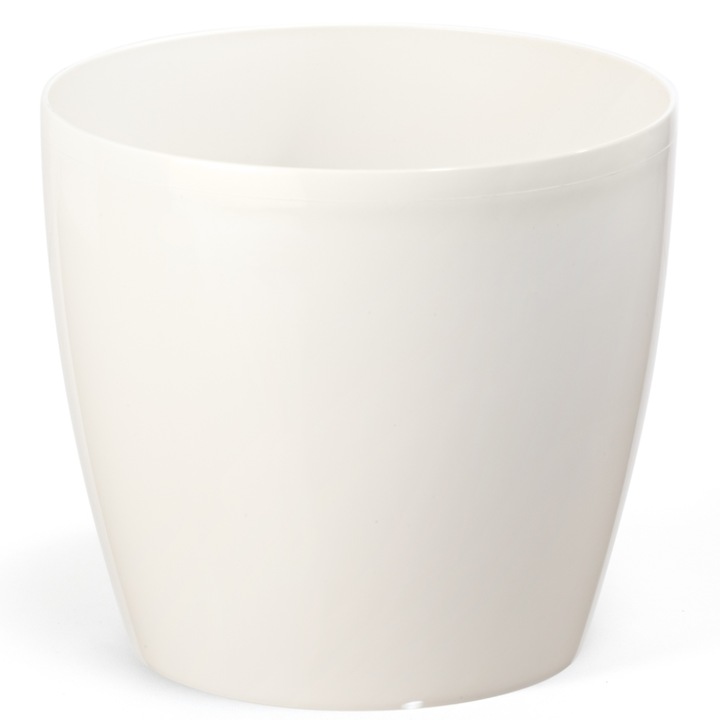 Ghiveci Magnolia, Lamela, Plastic, 13.5 cm, Crem