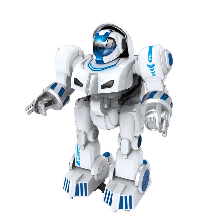 Детски робот Chippo Cobo IQ Robot K7 Кобо К7 221104, Трансформираща се бойна машина, Говори, Движи се свободно, Изключително маневрен, Програмируем, Fingerprint, 40cm, Бял