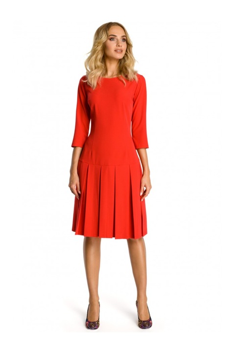 Дамска рокля, MOE, Полиестер/Вискоза, Червена, XL