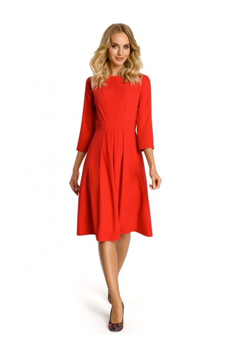 Дамска рокля, MOE, Полиестер/Вискоза, Червена, L